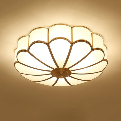 Petal Glass and Brass Flush Ceiling Light - Arrielight