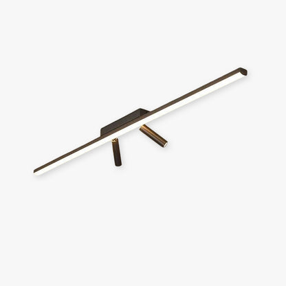 Linear LED Flush Ceiling Light with Twin Spotlights - Arrielight