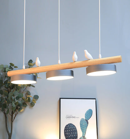 Scandinavian Wood Beam 3 Light Linear Ceiling Pendant - Arrielight