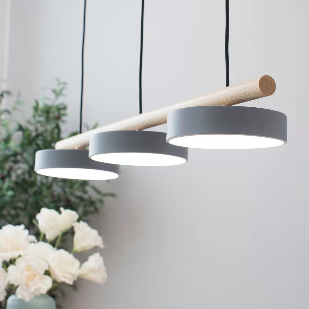 Scandinavian Wood Beam 3 Light Linear Ceiling Pendant - Arrielight