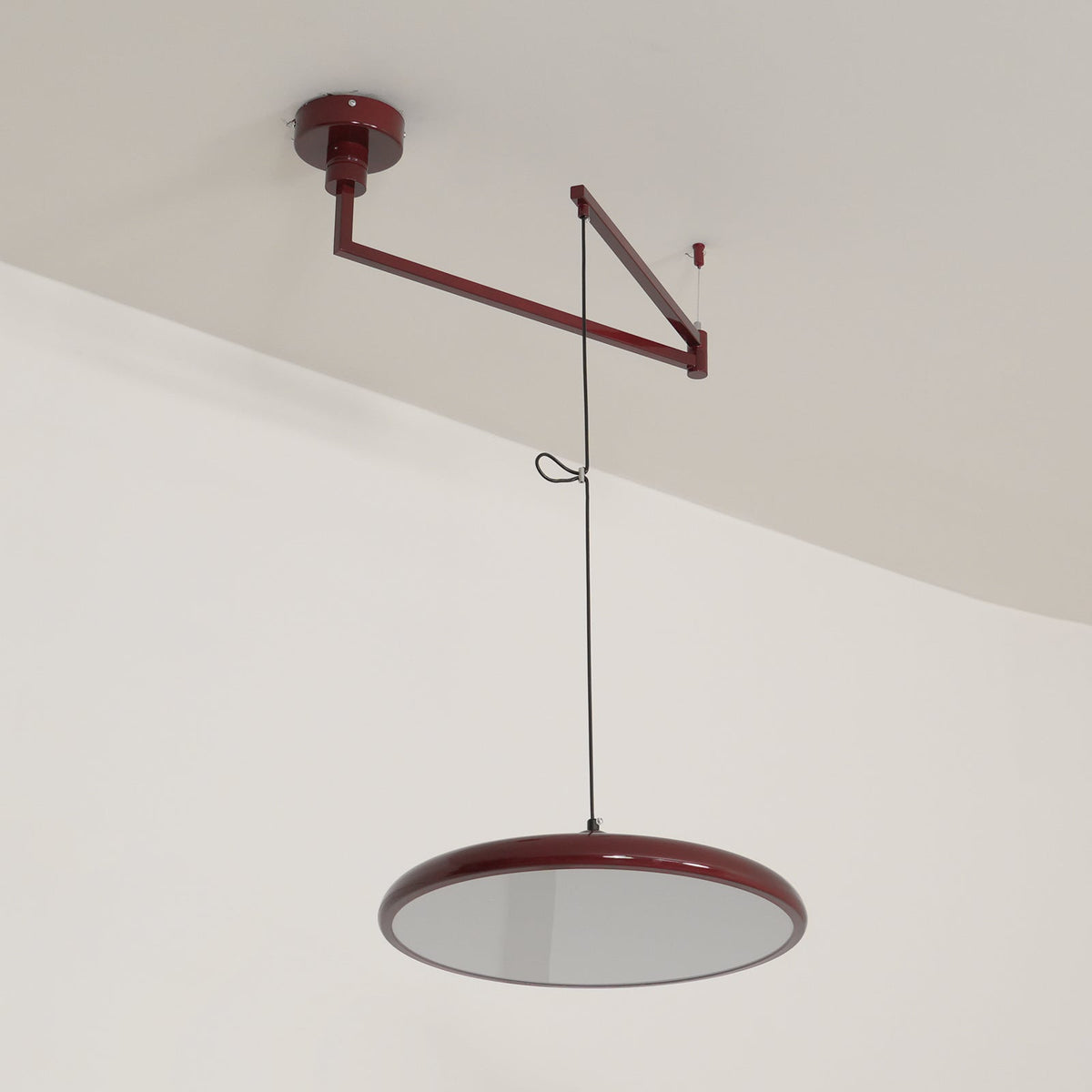 Bauhaus Swing Arm Disc Ceiling Pendant with Adjustable Drop - Arrielight