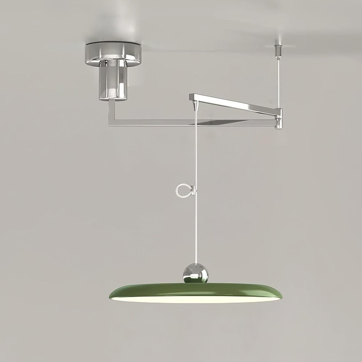 Bauhaus Swing Arm Disc Ceiling Pendant with Adjustable Drop - Arrielight