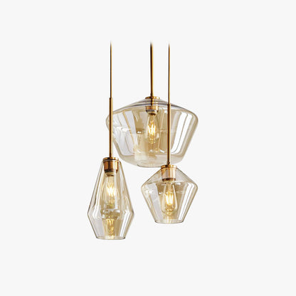 Faceted Diamond Glass Ceiling Pendant - Arrielight