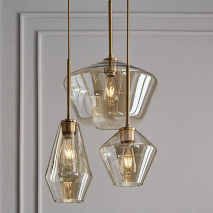 Faceted Diamond Glass Ceiling Pendant - Arrielight