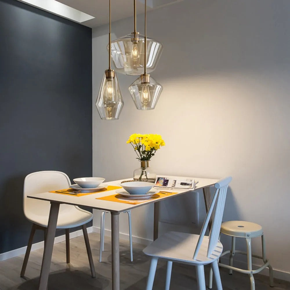 Faceted Diamond Glass Ceiling Pendant - Arrielight