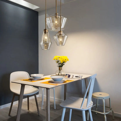 Faceted Diamond Glass Ceiling Pendant - Arrielight