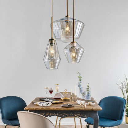 Faceted Diamond Glass Ceiling Pendant - Arrielight