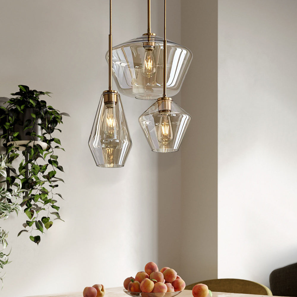 Faceted Diamond Glass Ceiling Pendant - Arrielight