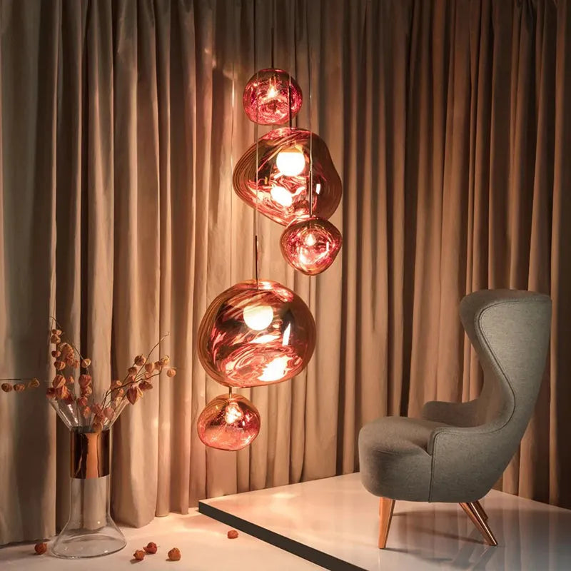Molten Mirrored Acrylic Ceiling Pendant - Arrielight