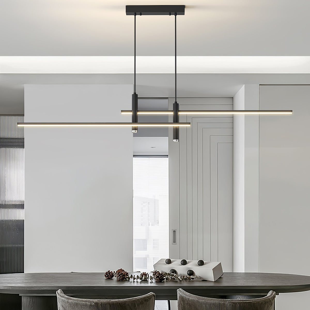 Crossed Linear Bar LED Ceiling Pendant - Arrielight