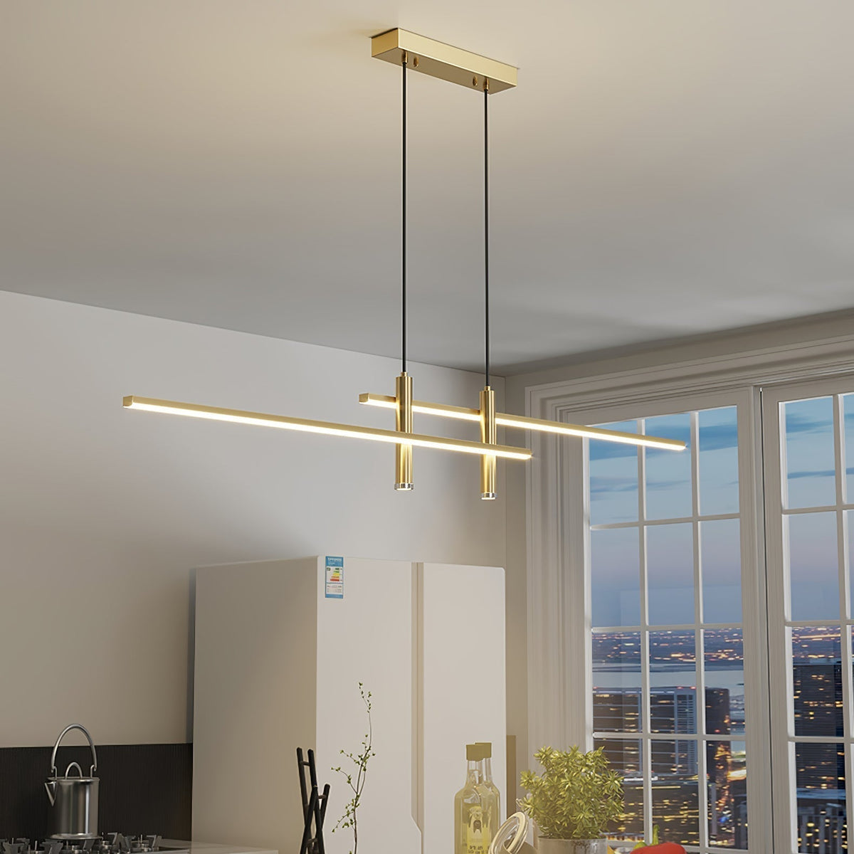 Crossed Linear Bar LED Ceiling Pendant - Arrielight