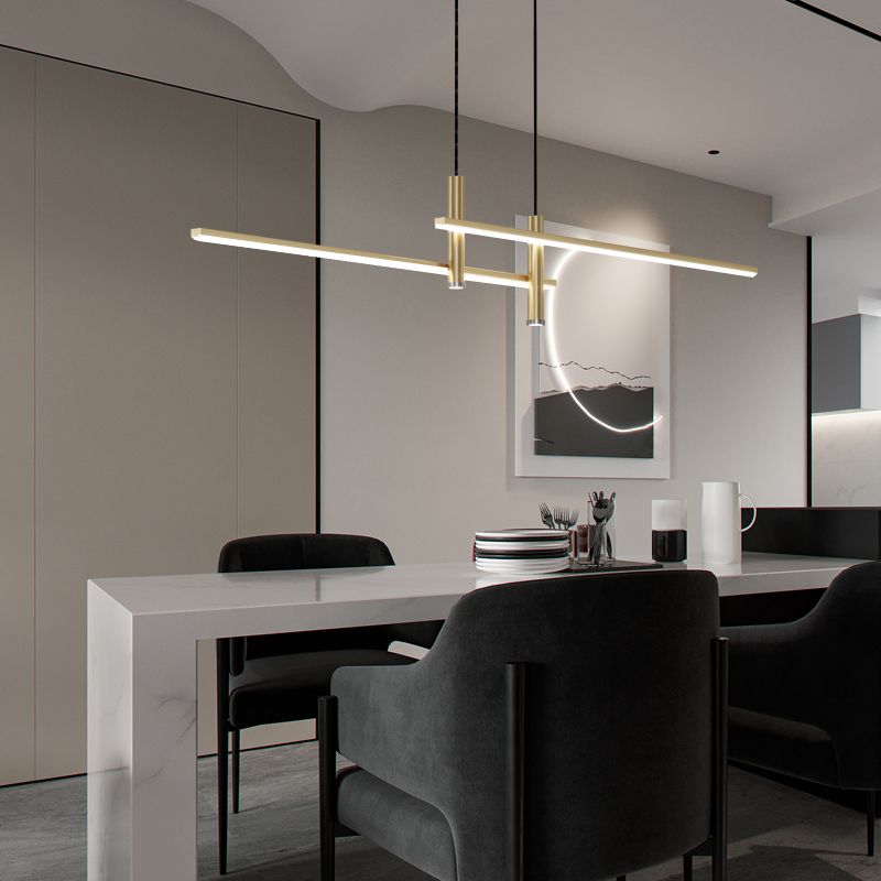 Crossed Linear Bar LED Ceiling Pendant - Arrielight