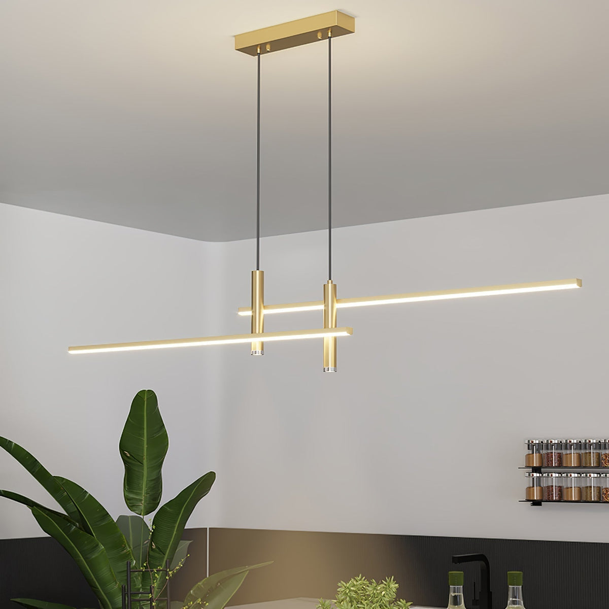 Crossed Linear Bar LED Ceiling Pendant - Arrielight