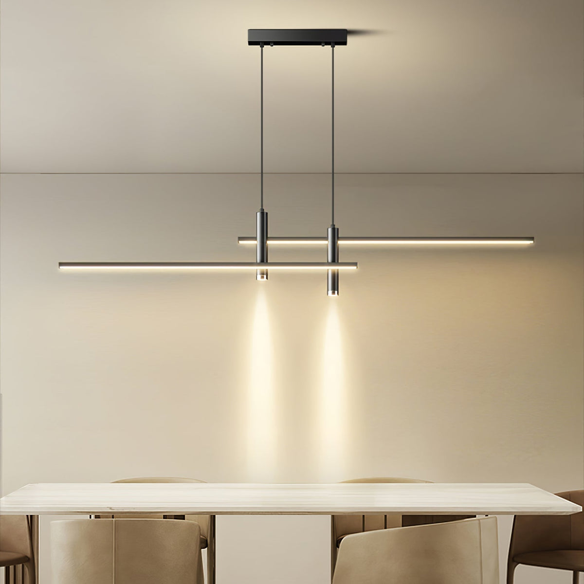 Crossed Linear Bar LED Ceiling Pendant - Arrielight