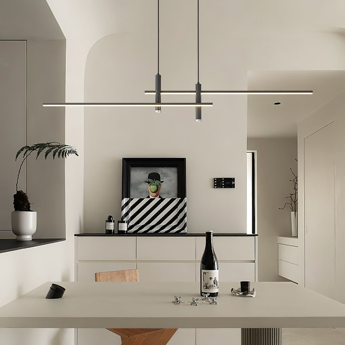 Crossed Linear Bar LED Ceiling Pendant - Arrielight