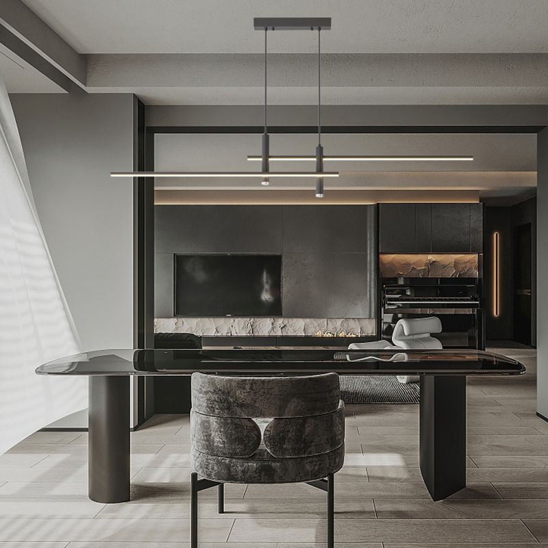 Crossed Linear Bar LED Ceiling Pendant - Arrielight