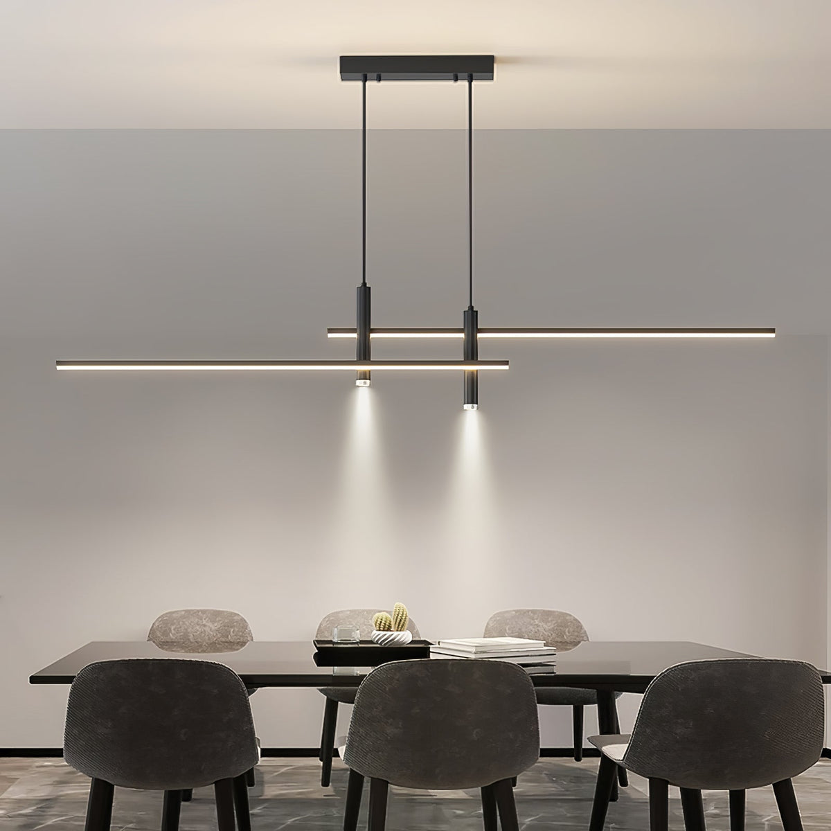 Crossed Linear Bar LED Ceiling Pendant - Arrielight