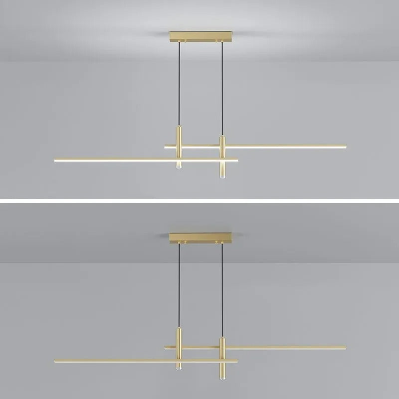 Crossed Linear Bar LED Ceiling Pendant - Arrielight