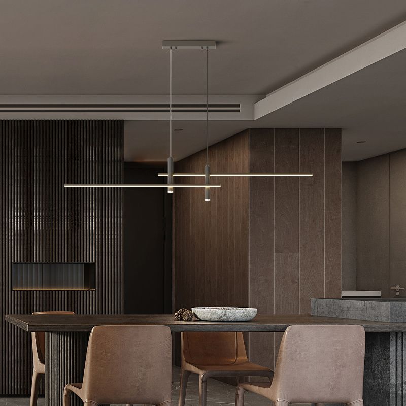 Crossed Linear Bar LED Ceiling Pendant - Arrielight