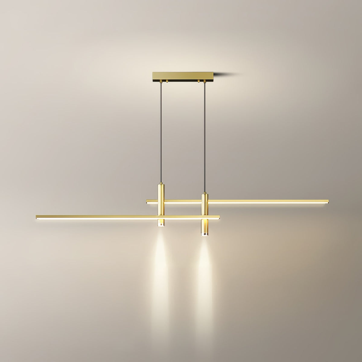 Crossed Linear Bar LED Ceiling Pendant - Arrielight