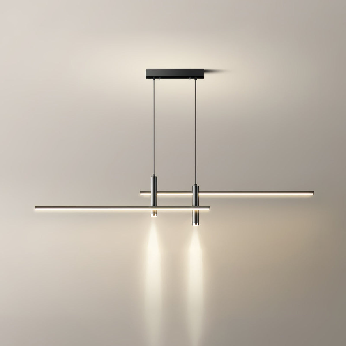 Crossed Linear Bar LED Ceiling Pendant - Arrielight