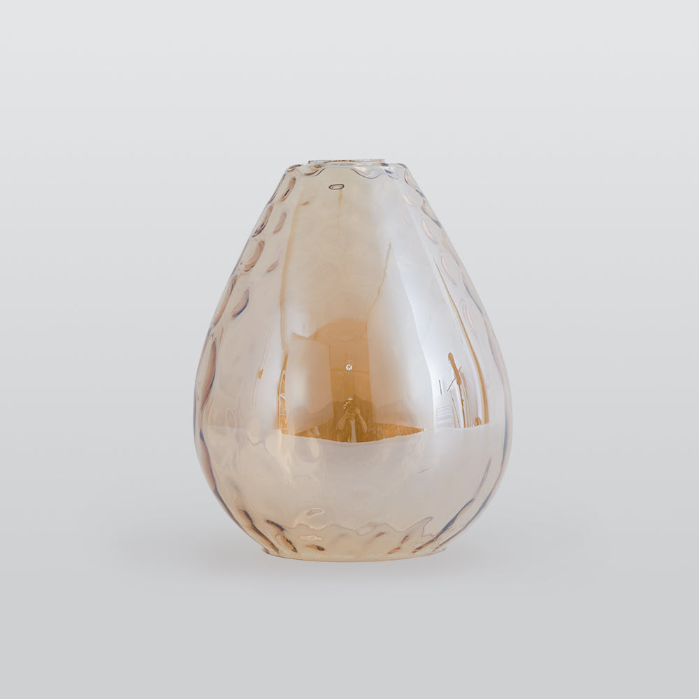 Teardrop Dimpled Glass Ceiling Pendant with Wood Detail - Arrielight