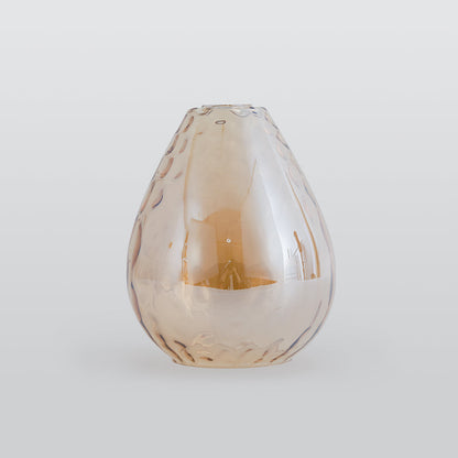 Teardrop Dimpled Glass Ceiling Pendant with Wood Detail - Arrielight