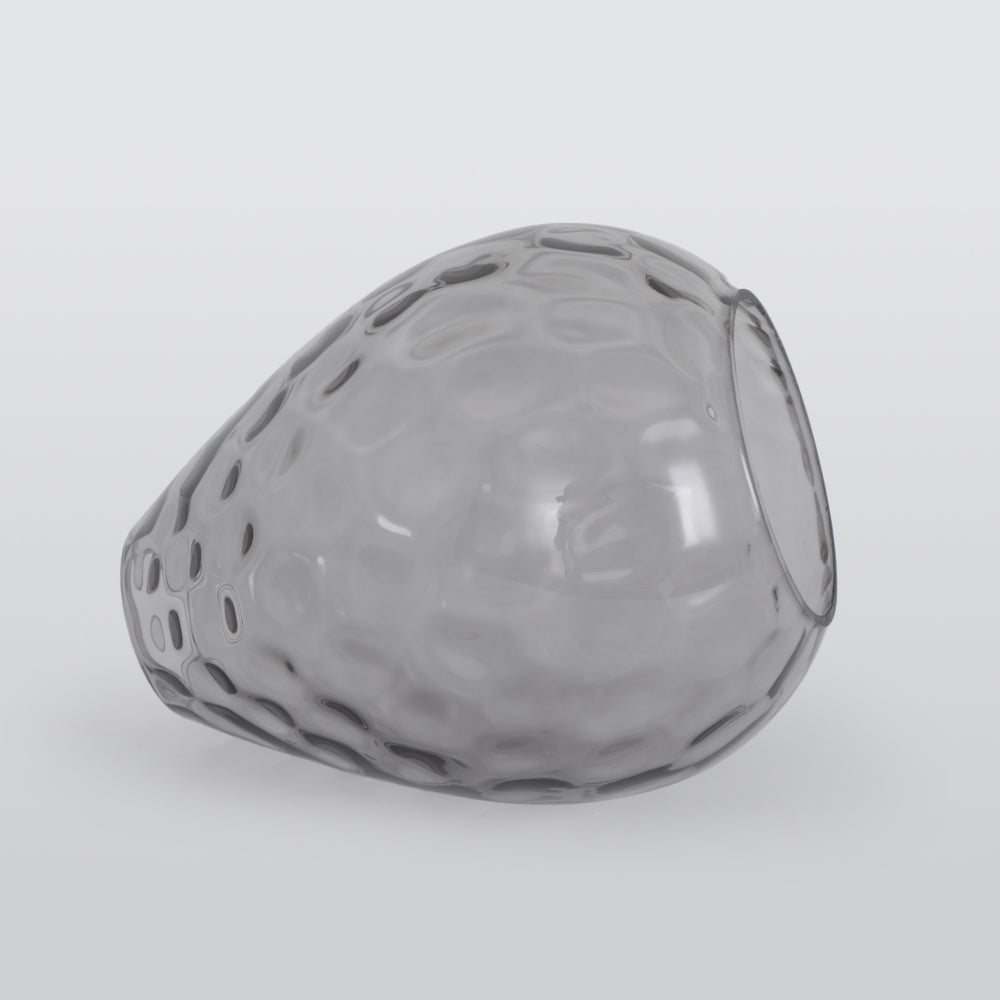Teardrop Dimpled Glass Ceiling Pendant with Wood Detail - Arrielight