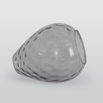 Teardrop Dimpled Glass Ceiling Pendant with Wood Detail - Arrielight