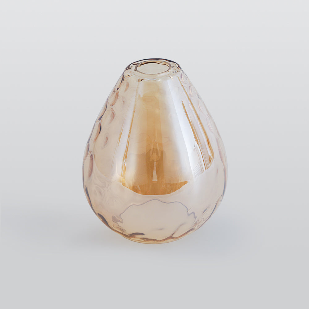 Teardrop Dimpled Glass Ceiling Pendant with Wood Detail - Arrielight