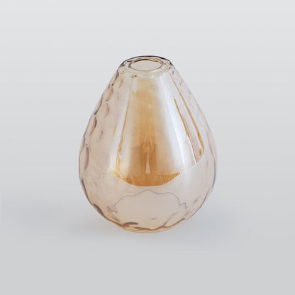 Teardrop Dimpled Glass Ceiling Pendant with Wood Detail - Arrielight