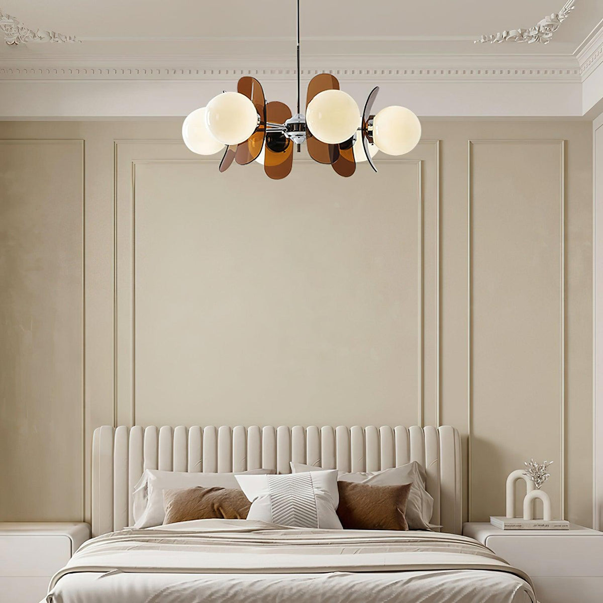 Petal Acrylic and Opal Glass Globe Chandelier - Arrielight