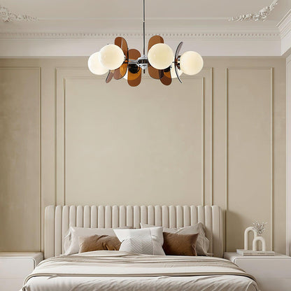 Petal Acrylic and Opal Glass Globe Chandelier - Arrielight