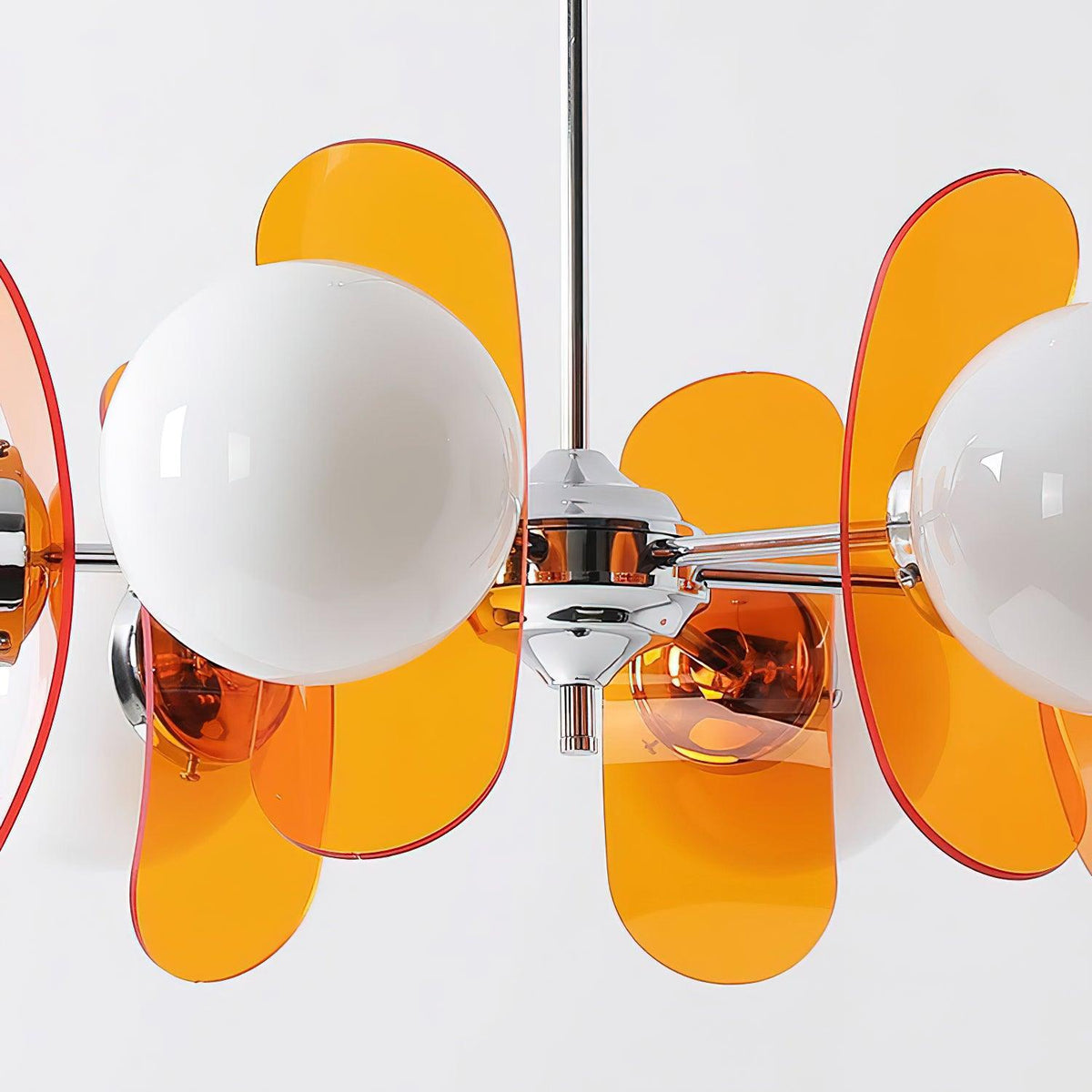 Petal Acrylic and Opal Glass Globe Chandelier - Arrielight