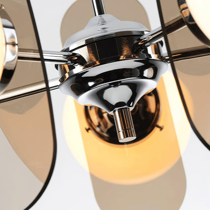 Petal Acrylic and Opal Glass Globe Chandelier - Arrielight
