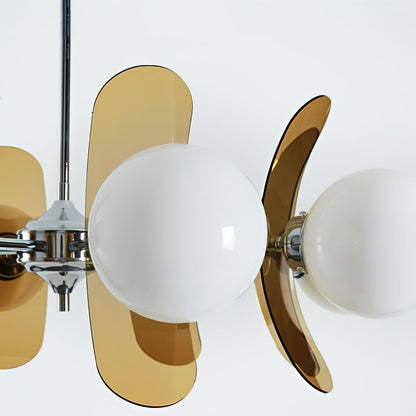 Petal Acrylic and Opal Glass Globe Chandelier - Arrielight
