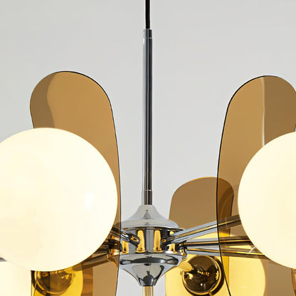Petal Acrylic and Opal Glass Globe Chandelier - Arrielight