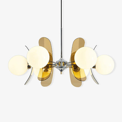 Petal Acrylic and Opal Glass Globe Chandelier - Arrielight