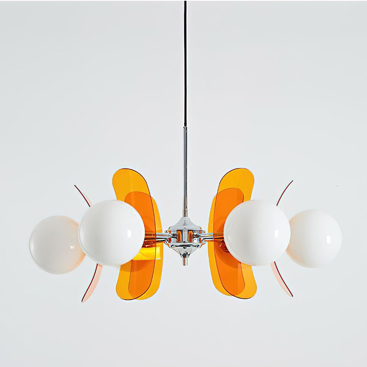 Petal Acrylic and Opal Glass Globe Chandelier - Arrielight