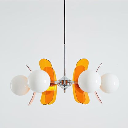Petal Acrylic and Opal Glass Globe Chandelier - Arrielight