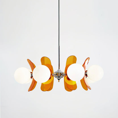 Petal Acrylic and Opal Glass Globe Chandelier - Arrielight