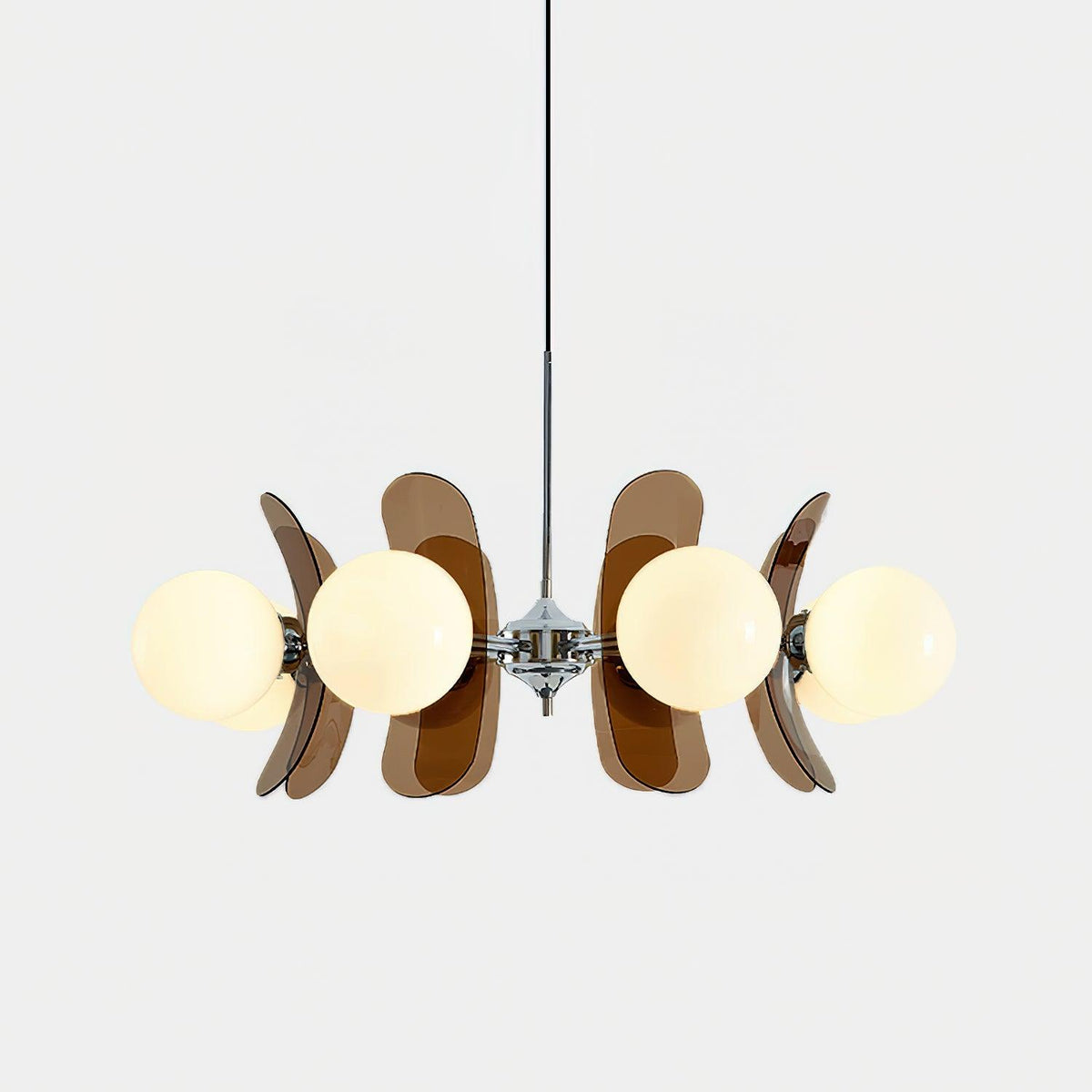 Petal Acrylic and Opal Glass Globe Chandelier - Arrielight