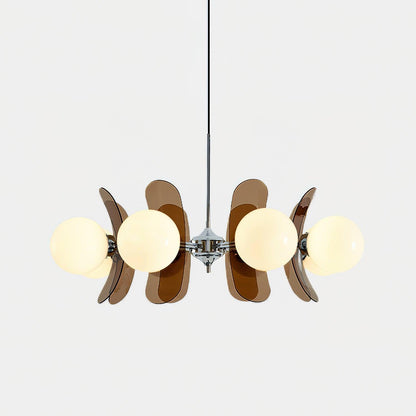Petal Acrylic and Opal Glass Globe Chandelier - Arrielight
