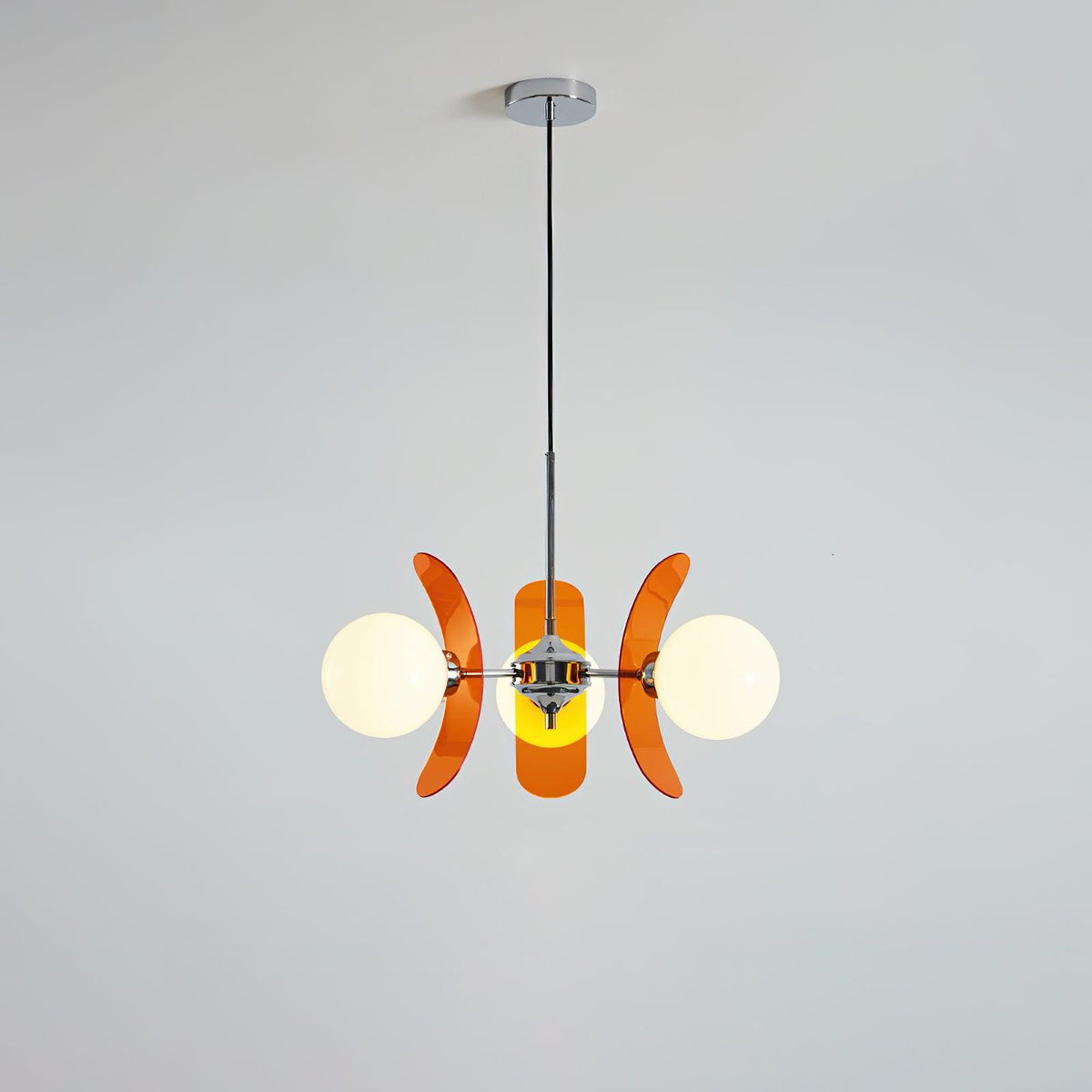 Petal Acrylic and Opal Glass Globe Chandelier - Arrielight