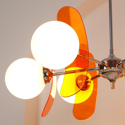 Petal Acrylic and Opal Glass Globe Chandelier - Arrielight