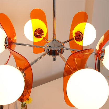 Petal Acrylic and Opal Glass Globe Chandelier - Arrielight