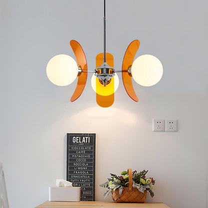 Petal Acrylic and Opal Glass Globe Chandelier - Arrielight