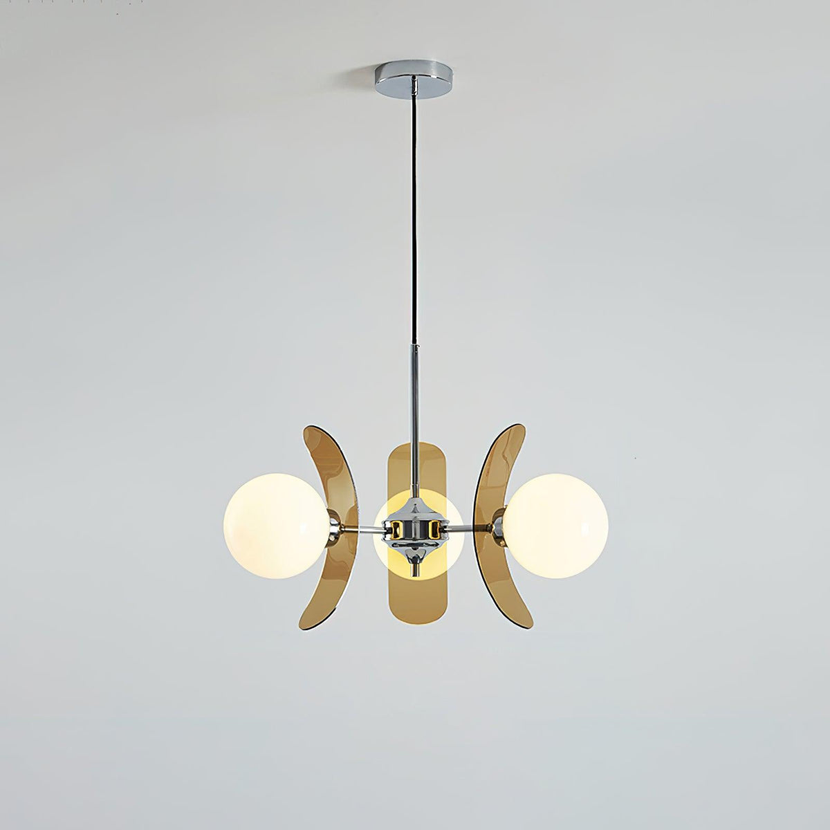 Petal Acrylic and Opal Glass Globe Chandelier - Arrielight