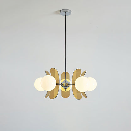Petal Acrylic and Opal Glass Globe Chandelier - Arrielight