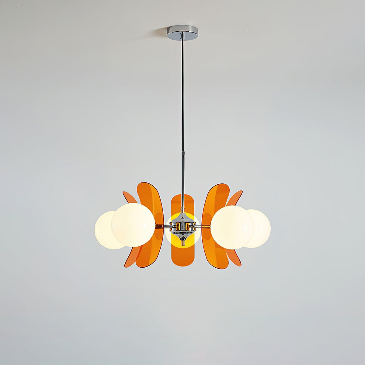 Petal Acrylic and Opal Glass Globe Chandelier - Arrielight